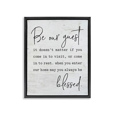 Stupell Industries Be Our Guest Home Family Inspirational Word On Wood Textur...