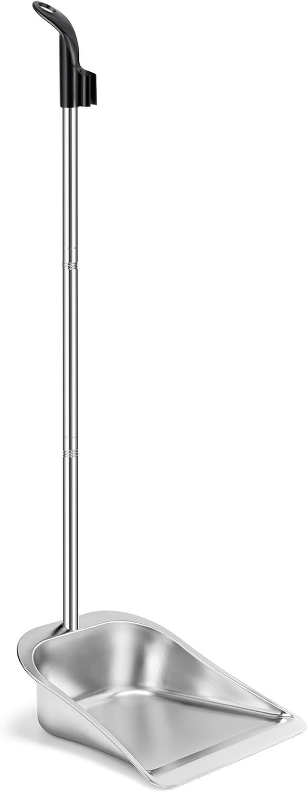 Dust Pans with Long Handle - 35”Heavy Duty Metal Upright Stand up Dustpan - Long