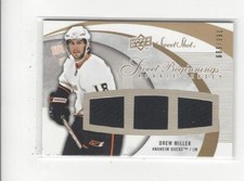 2007-08 Sweet Shot #135 Drew Miller RC JERSEY Ducks /599