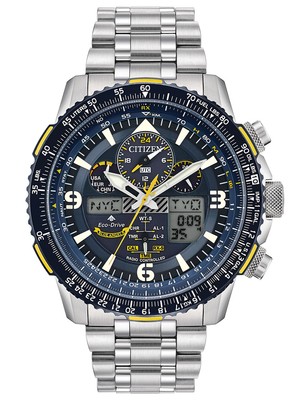 CITIZEN Eco-Drive Promaster Sky Herren-Funkuhr Stahl/Blau JY8078-52L