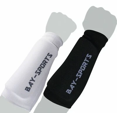 BAY® Armschoner Unterarmschoner Sport elastisch Unterarmbandage schwarz weiß  - Bild 1 von 4