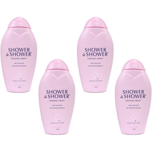4 Pack SHOWER TO SHOWER Body Powder Original Fresh 8 oz Each