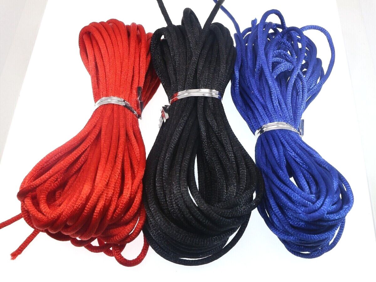 55 Yards Red Chinese Satin Silk Knot Cord 3mm RATTAIL Thread Rope Necklace