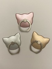 3PCS Universal 360  Rotating Cat Finger Ring Stand Holder For Cell Phone Tablet