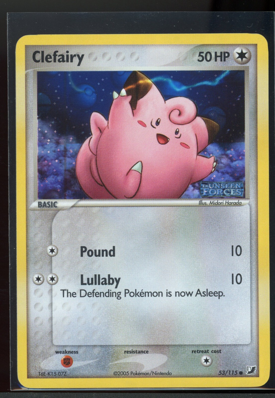 Clefairy 53/115 - Reverse Holo Stamped - Ex Unseen Forces - Pokemon Card NM