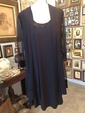 Classy R M Richards Collection Womens Black 2 Piece Jacket Dress Set Size 12 NEW