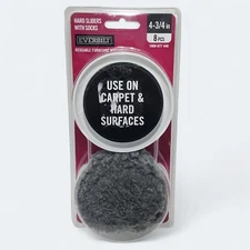 Everbilt 4-3/4" Round Furniture Sliders & Floor Protector Socks 8-Piece Set NEW