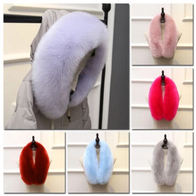 Collar Scarf Trim for Coat Down Faux Fox Fur Jacket Hood Scarf Shawl Wrap Winter