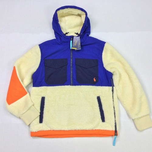 Suéter polar Sherpa Polo Ralph Lauren con capucha bloque de color media cremallera piel sintética S - Imagen 2 de 11