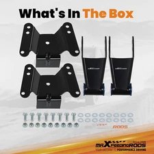 4" Drop Lowering Hanger Shackles Kit For Chevy GMC C10 2WD Pickup 1973-1987