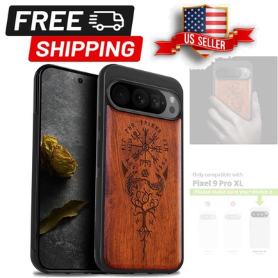Unique Shockproof Wooden Phone Case with Ergonomic Grip for Pixel 9 Pro XL