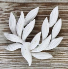 VINTAGE TRIFARI GOLD WHITE ENAMEL BROOCH PIN SIGNED RETRO JEWELRY