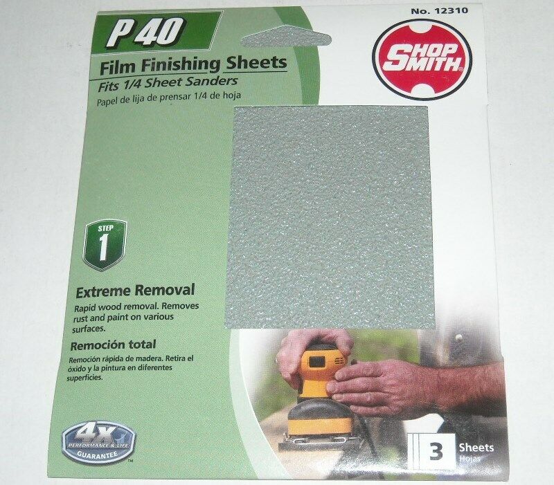 15 SHEETS NEW before selling ☆ SHOPSMITH 40 GRIT SANDPAPER OXIDE 5.5 4.5 El Paso Mall ALUM X FITS