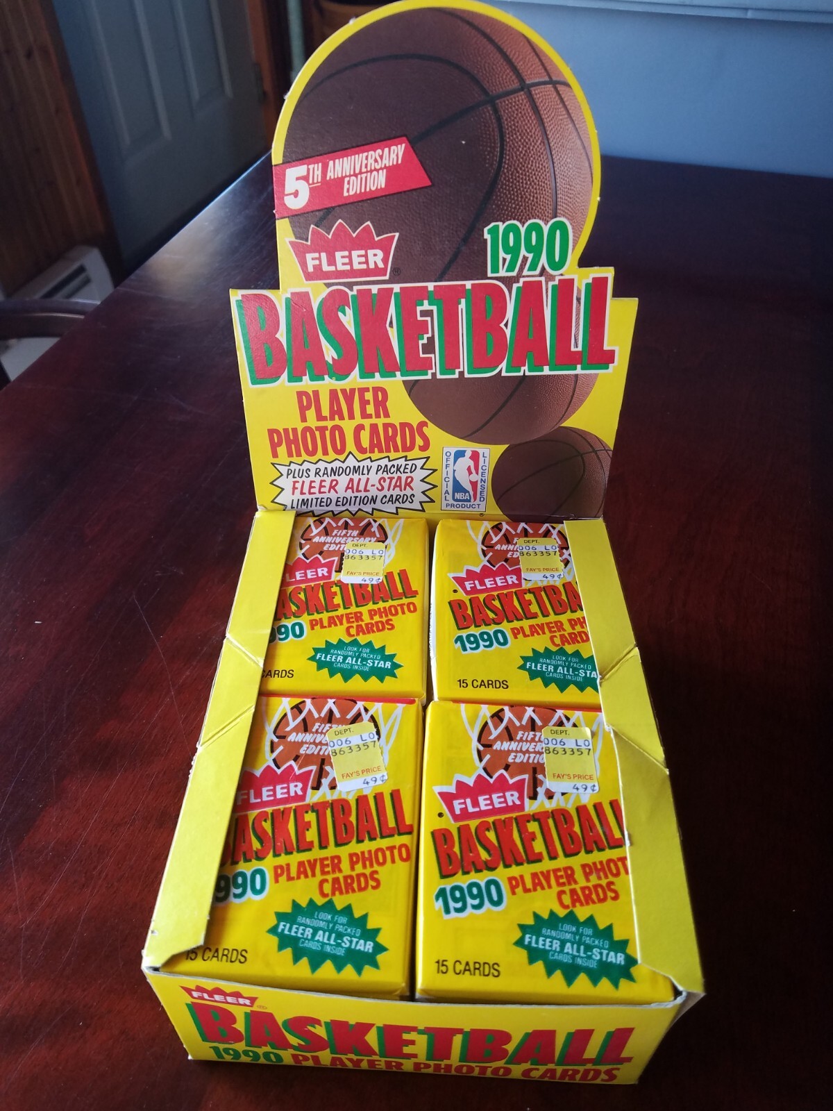 🔥🔥🔥1990 FLEER BASKETBALL CARDS BOX/UNOPENED/Original Owner/36 Wax Packs