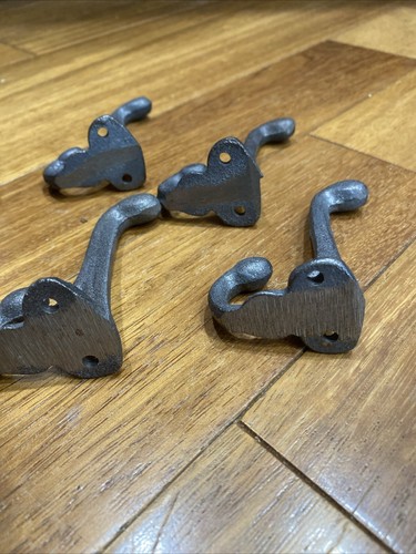 5er Set Gusseisen Kleiderhaken Wand Rustikal Hütte Deko - Bild 5 von 13
