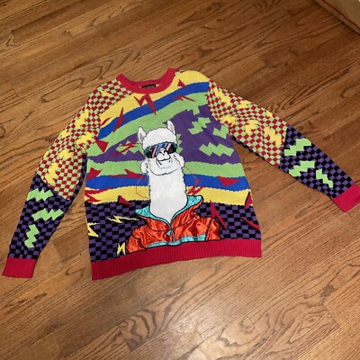 Blizzard Bay Sweater Llama Men's Large Ugly Winter Holiday Tacky