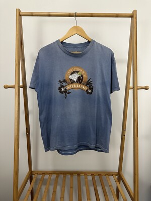 VTG Outer Banks It's Always 5 O'Clock Gradient Sun Faded Worn T-Shirt Size L