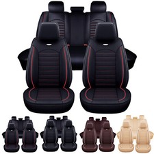 Universal Frontrear Car Seat Covers 5-seats Protector Leather Full Set Cushion