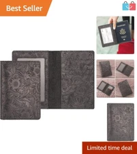 Elegant Leather Travel Wallet with CDC Card Slot - RFID Protection for Travelers