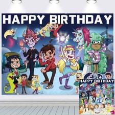 Star Butterfly Party Supplies Backdrop Banner Vinyl 7x5ft Birthday Decor