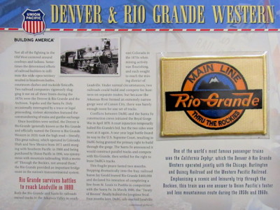 DENVER & RIO GRANDE WESTERN ~ Willabee & Ward UNION PACIFIC RAILROAD PATCHKARTE