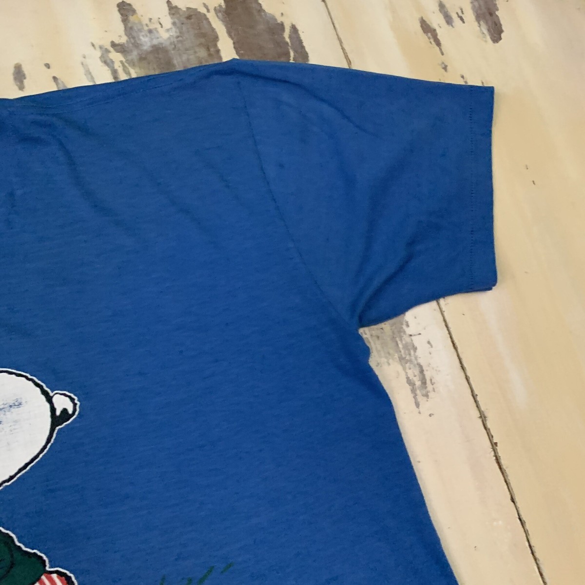 SNOOPY - JOE PRO Vtg 70s-80s Blue Artex Peanuts Golf T-Shirt