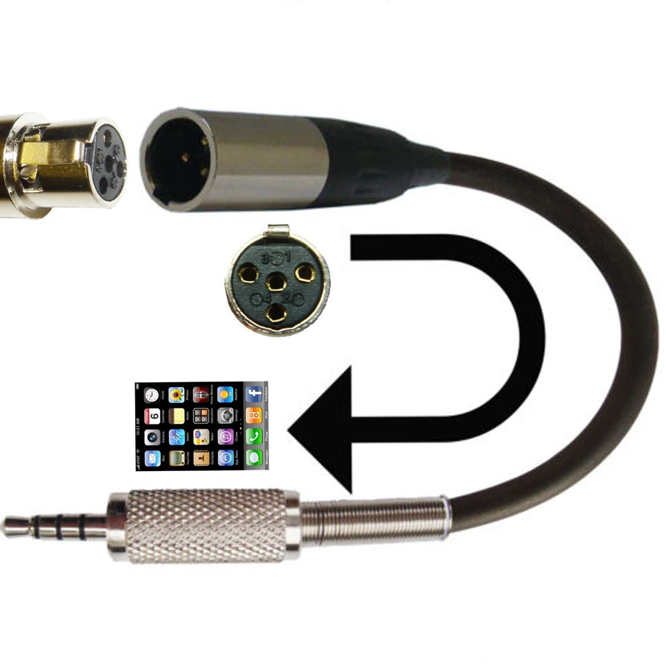 Shure TA4F 4 Pin Mini XLR Microphone Adapter For Smartphone Video Recording App - Image 2 of 4