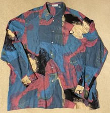 Vintage Multi Color Shirt 90s 80s D Avila Size 2XL Big Usa Made