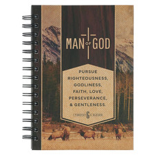 Christian Art Gifts Inspirational Journal, Man of God Wide Ruled Notebook, 1 Tim