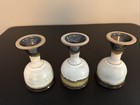 Studio Art Pottery 3 Goblets Glazed Stoneware Handmade Cups Brown Blue White RF — photo 4