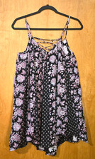 American Eagle Small Bohemian pattern Lace Up Back Fit & Flare Sundress flowy