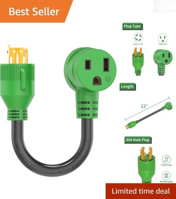 Generator to Welder Adapter NEMA L14-30P 4 Prong to 6-50R 50 Amp 12 Inch