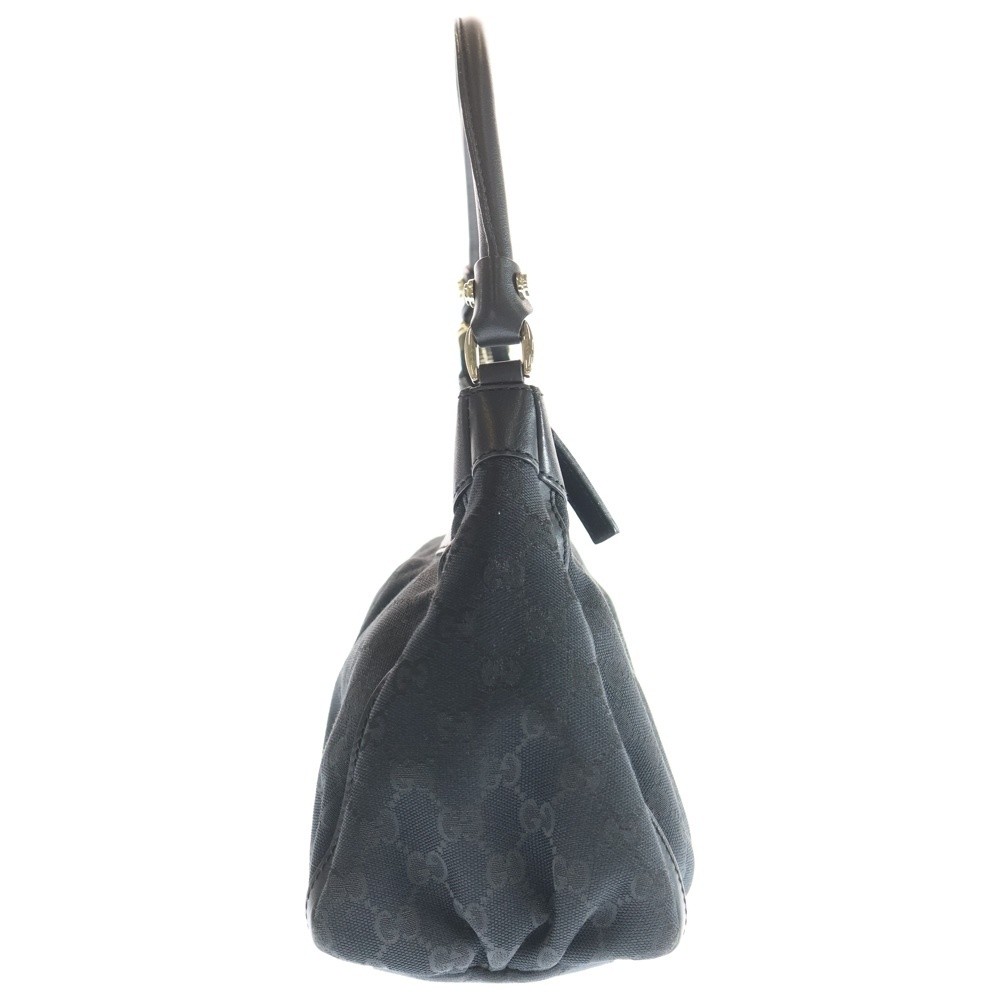 Gucci Abbey One Shoulder Bag Handbag Black Canvas Leather 190525 thumbnail 3