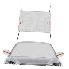 Magnetic Car Windshield Snow Cover, Extra Large Auto Ice Guard Silver