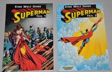 DC- Carlsen Paperback 1995:  EINE WELT OHNE SUPERMAN, Bd. 1+2, Top Zustand (0-1)