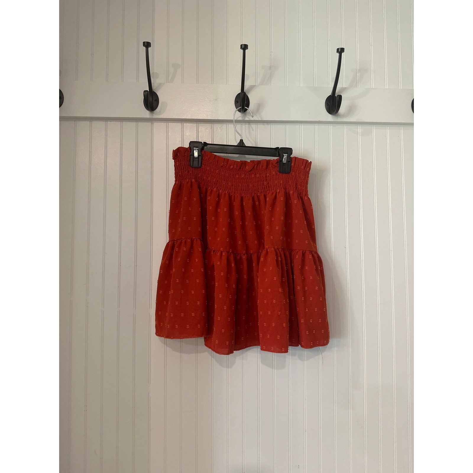 Burnt Orange Tiered Mini Skirt Womens Medium