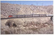 Vintage 1966 Santa Fe Diesel Locomotives The Chief Train Postcard Oro Grande CA
