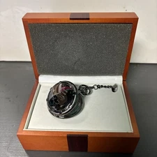 G.M.H Initials Pocket Watch Colibri Quartz Gunmetal PW