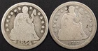 Lot of two Seated Liberty Dimes! 1854 O, Arrows at Date, and 1857!