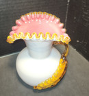Victorian Stevens & Williams Peachblow Cased Glass Applied Leaf Handle Pitcher — photo 2