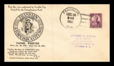 DR JIM STAMPS US COVER DANIEL WEBSTER FDC SCOTT 725 FRANKLIN NEW HAMPSHIRE