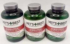 3x Vet's Best Shed  Itch Healthy Coat For Dogs 150 Chewable Tablets 12/2027