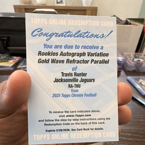 2025 Topps Chrome Football Gold Wave Refractor Travis Hunter #RA-THU