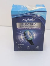 MySmile Recharge Sonic Electric Toothbrush Replacement Heads 6 Pack Black Opened