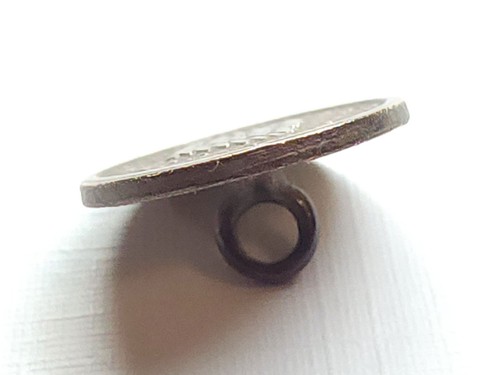 Antique 1 Pc Imitation Woven Fabric Brass Button ~ Treble Standard BM ~ 1/2" - Picture 4 of 6