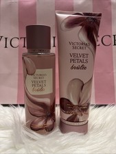 SET Victoria's Secret Velvet Petals Brulee Body Mist Spray  Body Lotion
