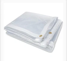 Clear 5 ft x 7 ft Vinyl Tarp, 24 mil,  Waterproof Porch Patio Curtain Enclosure