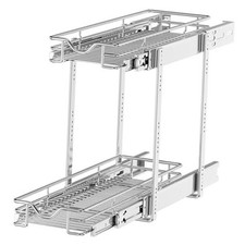 2 Tier Pull Out Cabinet Organizer 7.5" W x 21.5" D , 7.5"W x 21.5"D, 2 Tier