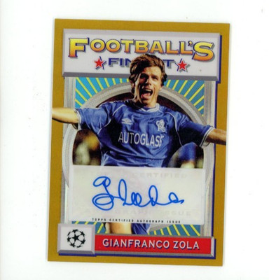 Gianfranco Zola  2021-22 Finest Flashbacks UEFA Gold Refractor Autograph 04/15