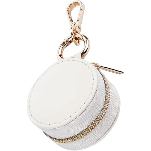 Jewelry Ring Holder Keychain - Portable Travel Sports Ring Keeper Case - White